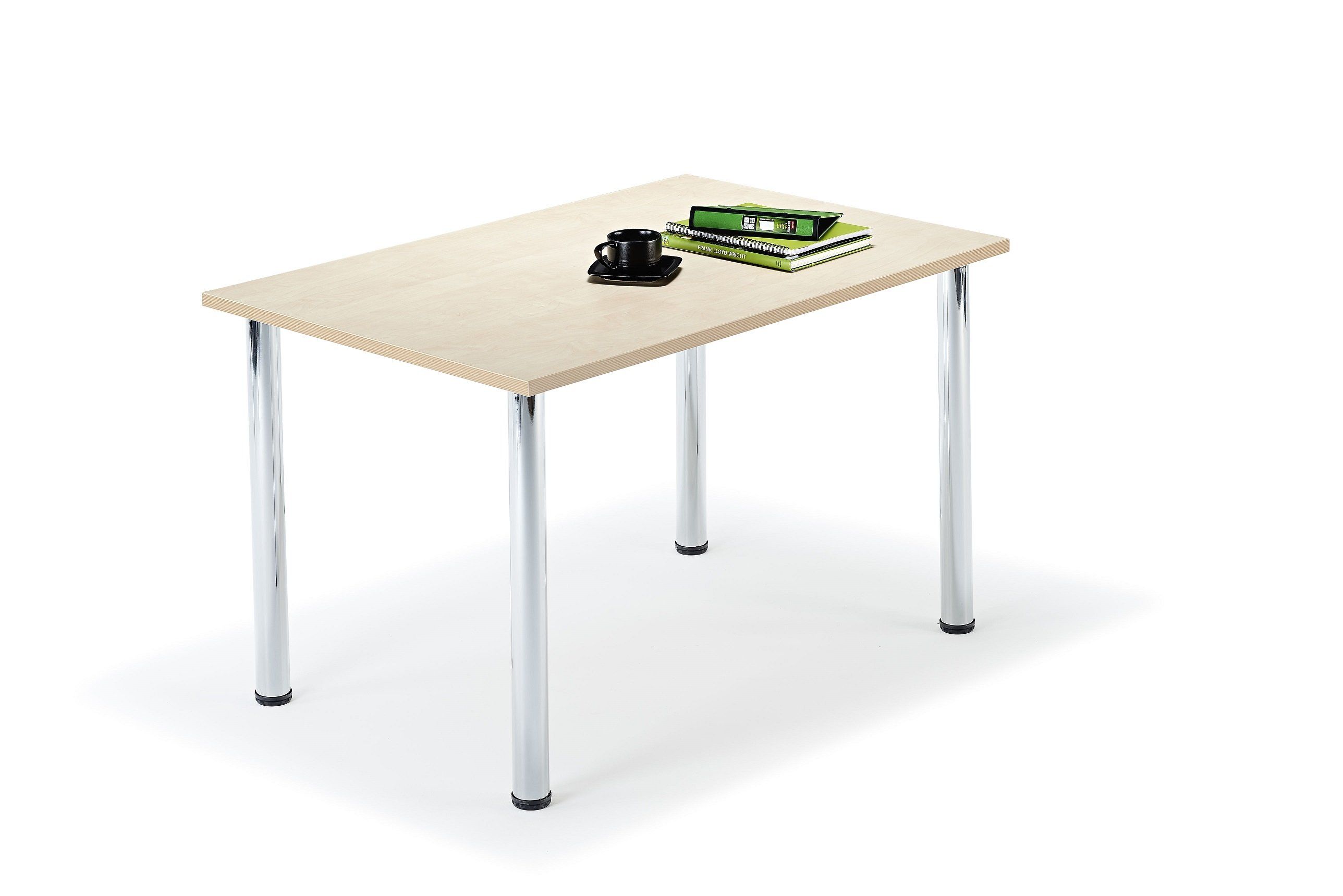 Maple Office Table With Chrome Legs