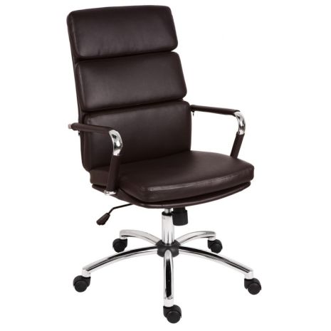 Charles Eames Inspired Executive Leather Swivel Chair-Black Leather-H470mm-540mm x D450mm x W480mm
