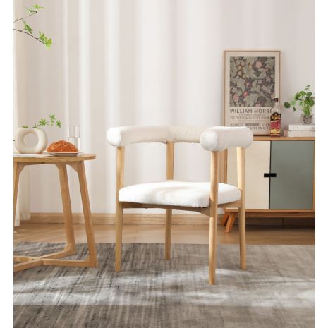 Clearance Fulbourne White Boucle Style Dining Chair