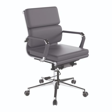 Charles Eames Inspired Soft Padded Mid Back Executive Swivel Chair-Grey