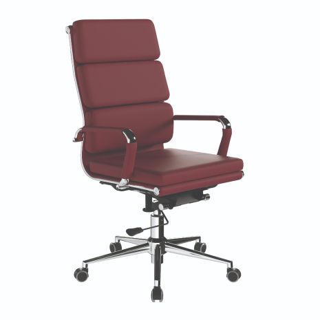 Charles Eames Inspired Classic Soft Pad High Back Chair-Dark Red