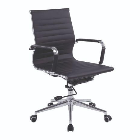 CHARLES EAMES INSPIRED MID BACK EXECUTIVE SWIVEL CHAIR-Black