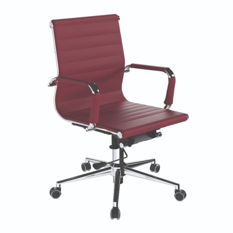 CHARLES EAMES INSPIRED MID BACK EXECUTIVE SWIVEL CHAIR-Dark Red