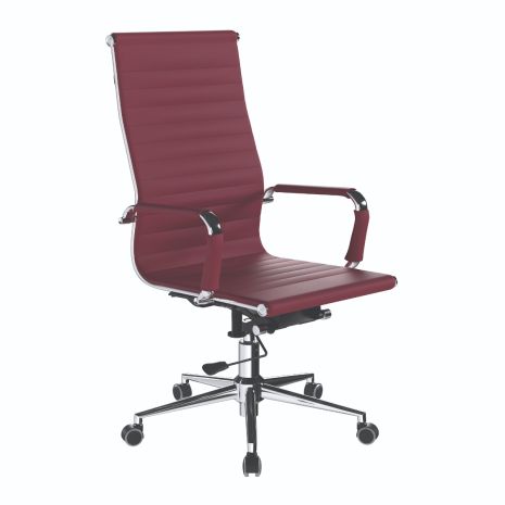 CHARLES EAMES INSPIRED HIGH BACK EXECUTIVE SWIVEL CHAIR-Dark Red