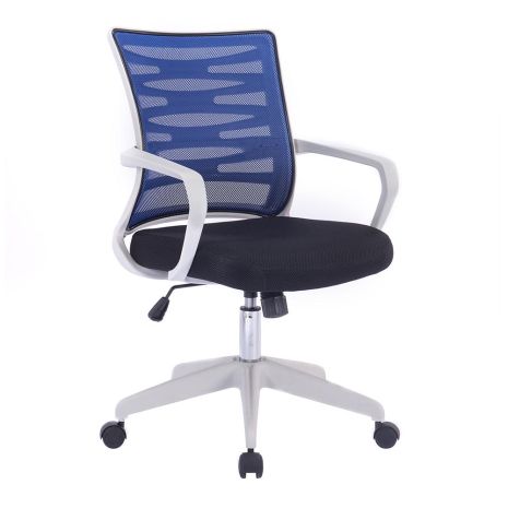 Spyro Designer Mesh Armchair With White Frame And Detailed Back Panelling-Blue