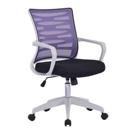 Spyro Designer Mesh Armchair With White Frame And Detailed Back Panelling-Purple