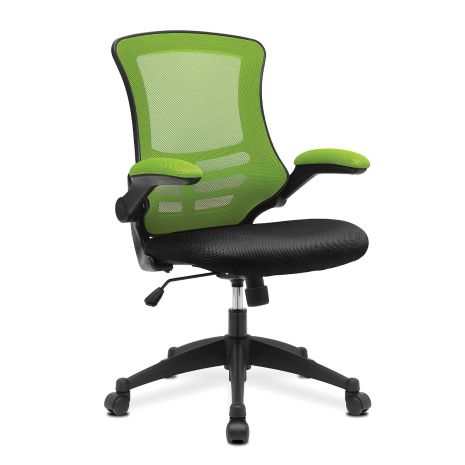 Air Mesh Two Colour Swivel and Cantilever Chairs-Green-Swivel Office Chair