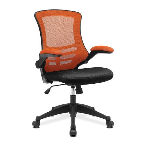 Air Mesh Two Colour Swivel and Cantilever Chairs-Orange-Swivel Office Chair