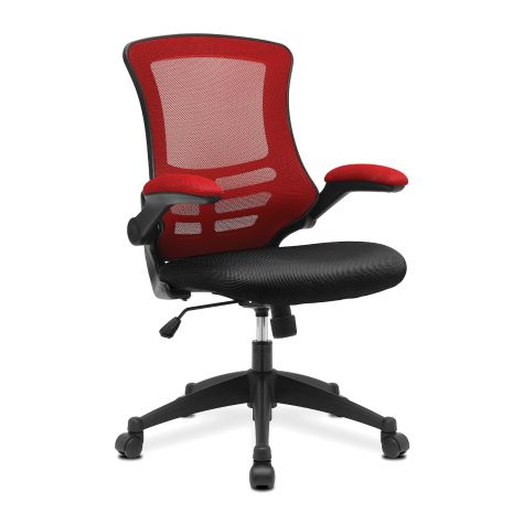 Air Mesh Two Colour Swivel and Cantilever Chairs-Red-Swivel Office Chair