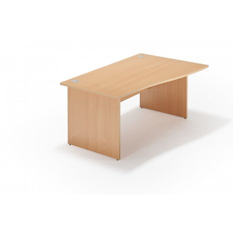 Solar Beech Wave Panel Ended Office Desk - Right Hand