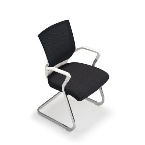 Black And White Mesh Cantilever Chair