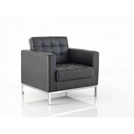 Florence Knoll Inspired Black 1 Seater Sofa