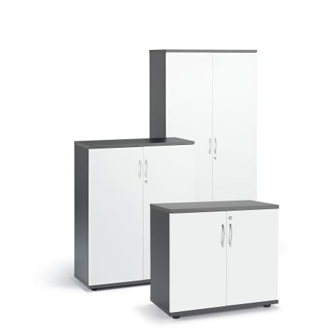 Graphite and White Cupboards (Items Sold Separately)