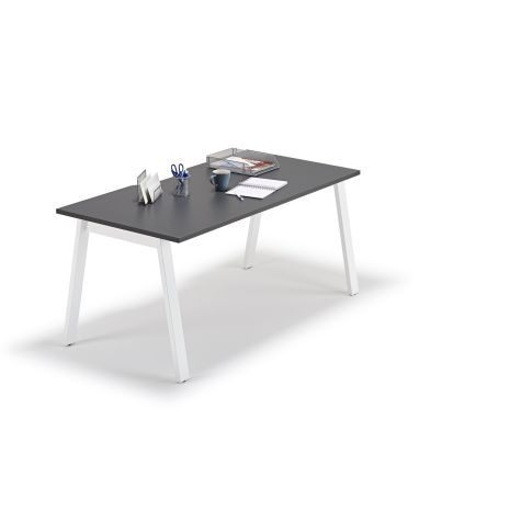 Graphite Grey Executive Bench Desks - Angled Legs