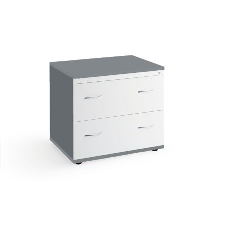 Graphite Grey And White Office Side Filing Cabinet
