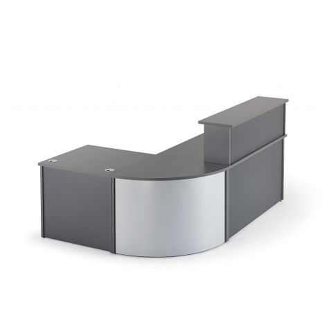 Curved Graphite Grey Reception Desk Bundle