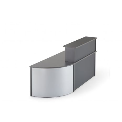 Straight Graphite Grey Reception Desk with Curved Unit Bundle