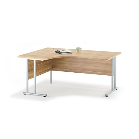 Solar American Oak Curved Executive Cantilever Office Desk