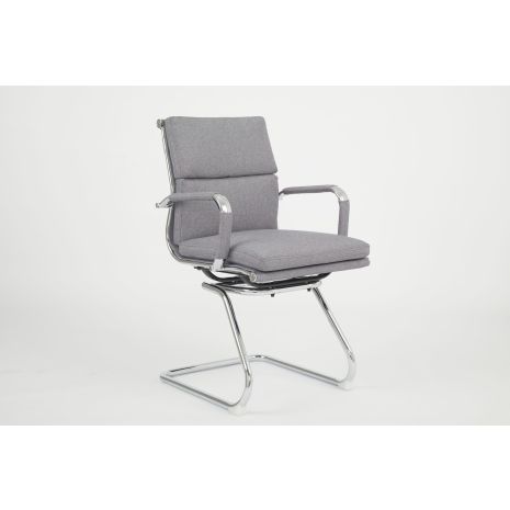 Charles Eames Inspired Grey Fabric Cantilever Soft Pad Boardroom Chair