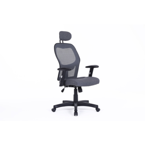 Ergonomic Grey Mesh/Fabric Operators Chair With Adjustable Lumbar Support