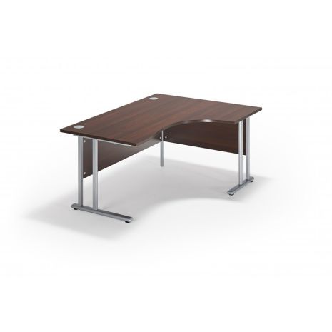 Solar Walnut Curved Office Cantilever Desk (Right Hand)